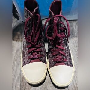 Adidas Originals Honey 2.0 Leather Suede high top Maroon croc print street US8